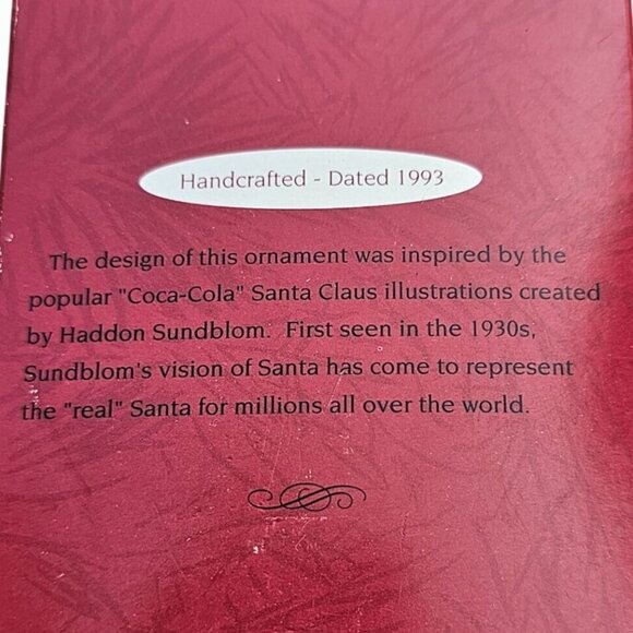 Vtg 1993 Hallmark Coca-Cola Colab Keepsake Ornament Playful Pals Santa & Poodle - Picture 9 of 11